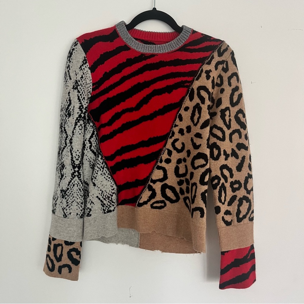Zadig & Voltaire Red and Black Knit Sweater